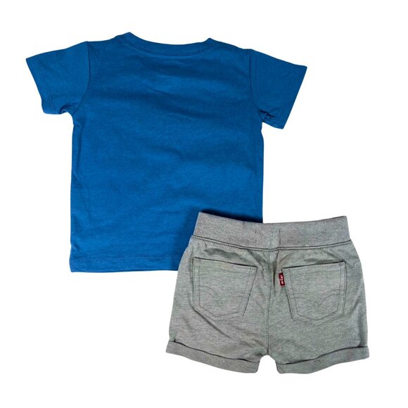Levi’s Baby Boys' 2-Piece Outfit Set - Size 12M | Smile Tee & Shorts - Picture 2 of 7